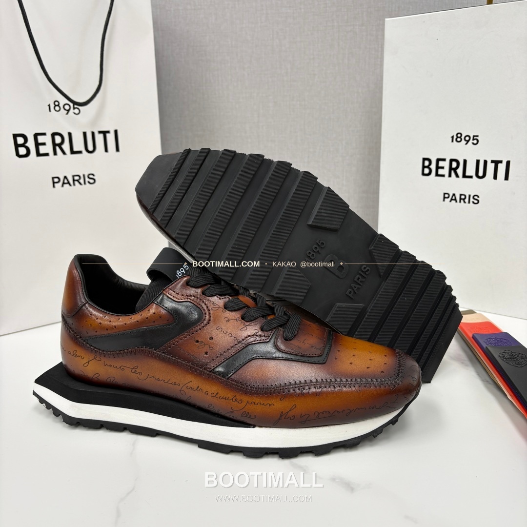 벨루티 플라이 송아지가죽 스크리토 패턴 볼드솔 스니커즈 Berluti Fly Calfskin Scritto Pattern Thick Sole Sneakers 9