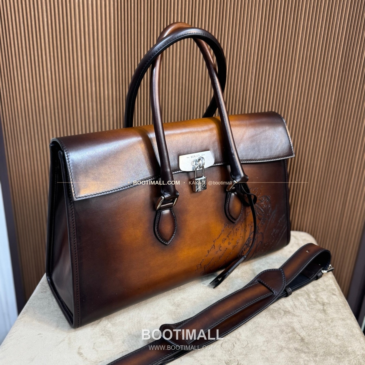 벨루티 베네치아 스크리토 카프스킨 더블컴파트먼트 브리프케이스 Berluti Venezia Scritto Calfskin Double Compartment Briefcase 42cm 3