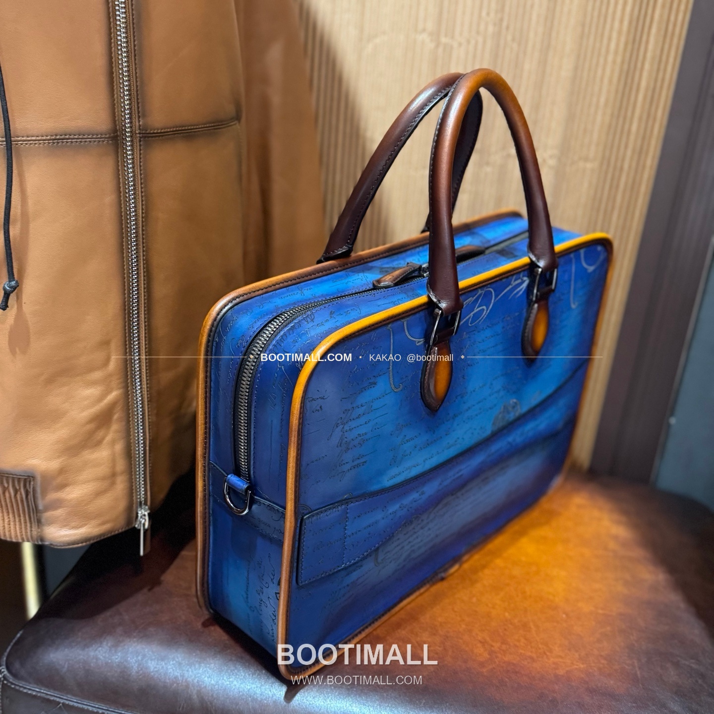 벨루티 베네치아 카프스킨 핸드페인팅 조르 미니 브리프케이스 Berluti Venezia Calfskin Hand-Painted Jour Mini Briefcase 38cm 4