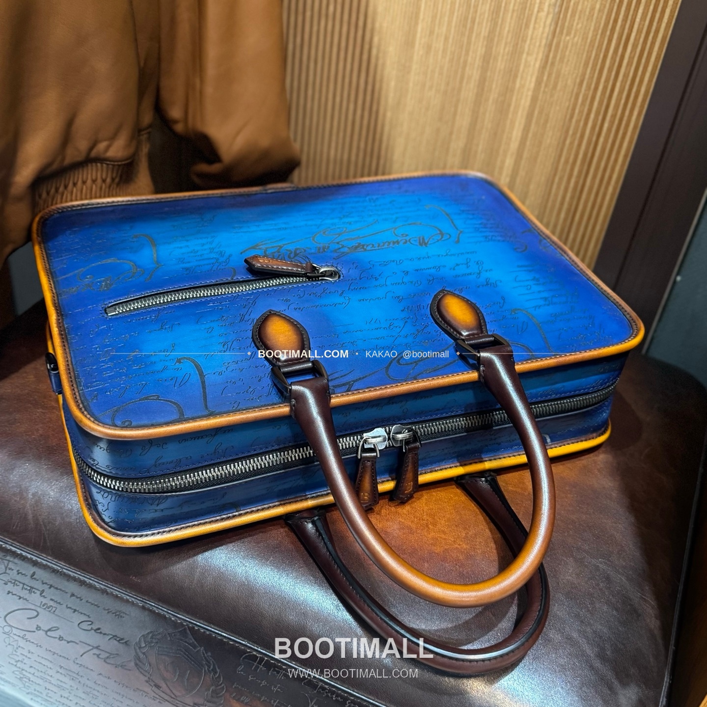 벨루티 베네치아 카프스킨 핸드페인팅 조르 미니 브리프케이스 Berluti Venezia Calfskin Hand-Painted Jour Mini Briefcase 38cm 5