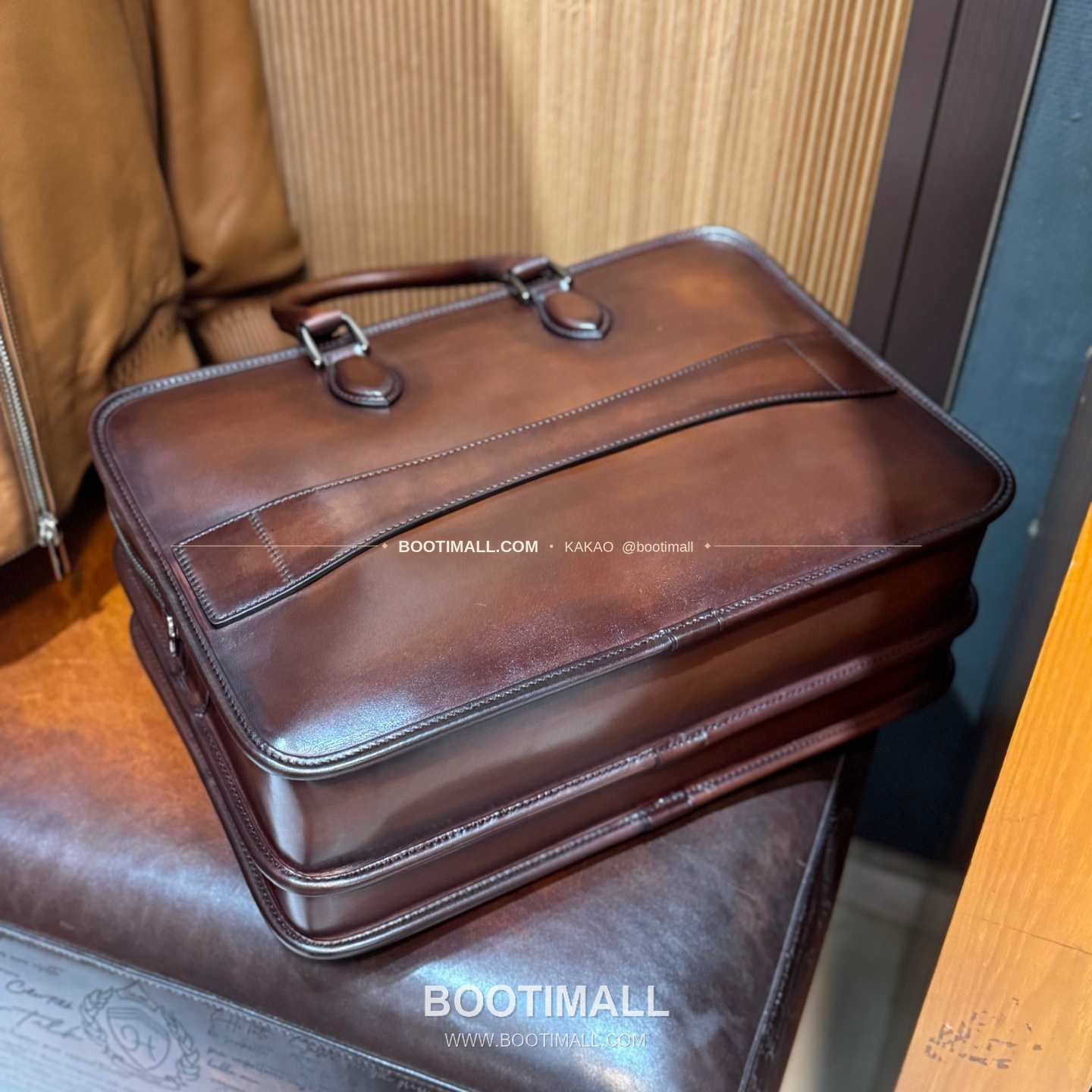 벨루티 베네치아 스크리토 더블컴파트먼트 Deux Jours 브리프케이스 Berluti Venezia Scritto Double Compartment Deux Jours Briefcase 42cm 9