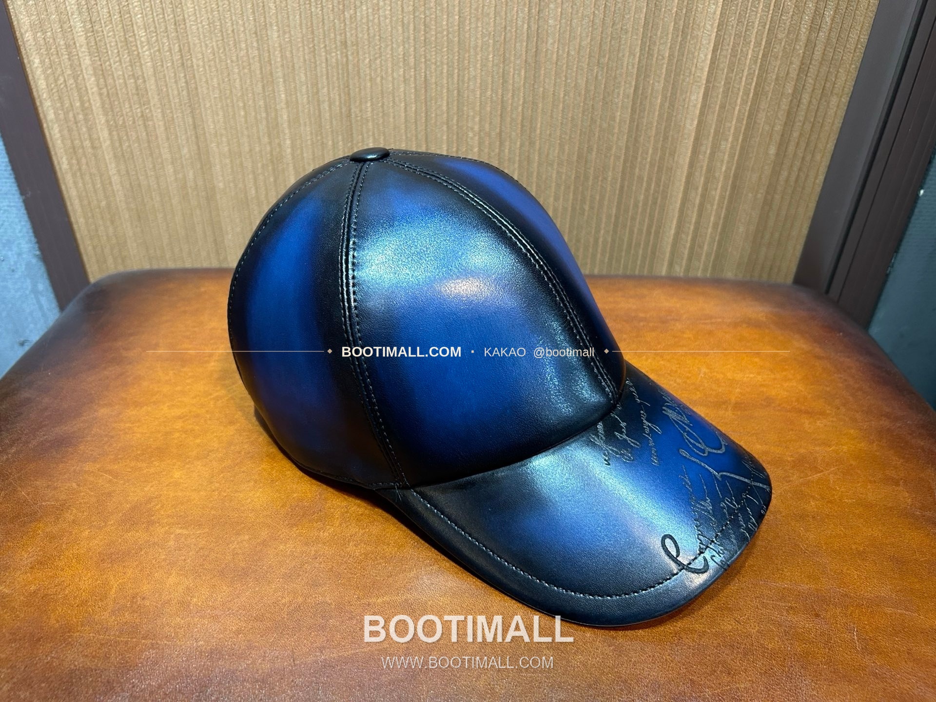 벨루티 카프스킨 핸드다이 클래식 레더 캡 Berluti Calfskin Hand-Dyed Classic Leather Cap 2