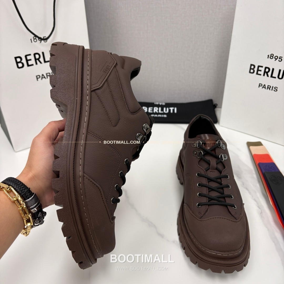 벨루티 베네치아 가죽 브루니코 볼드솔 더비 슈즈 Berluti Venezia Leather Brunico Chunky Sole Derby Shoes 4