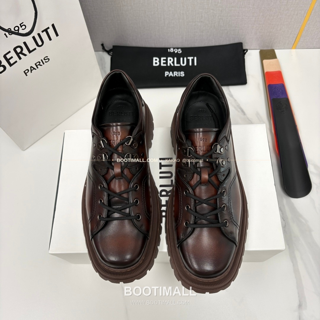 벨루티 베네치아가죽 수공염색 브루니코 볼드솔 더비 슈즈 Berluti Venezia Leather Hand Patina Brunico Chunky Sole Derby Shoes 1