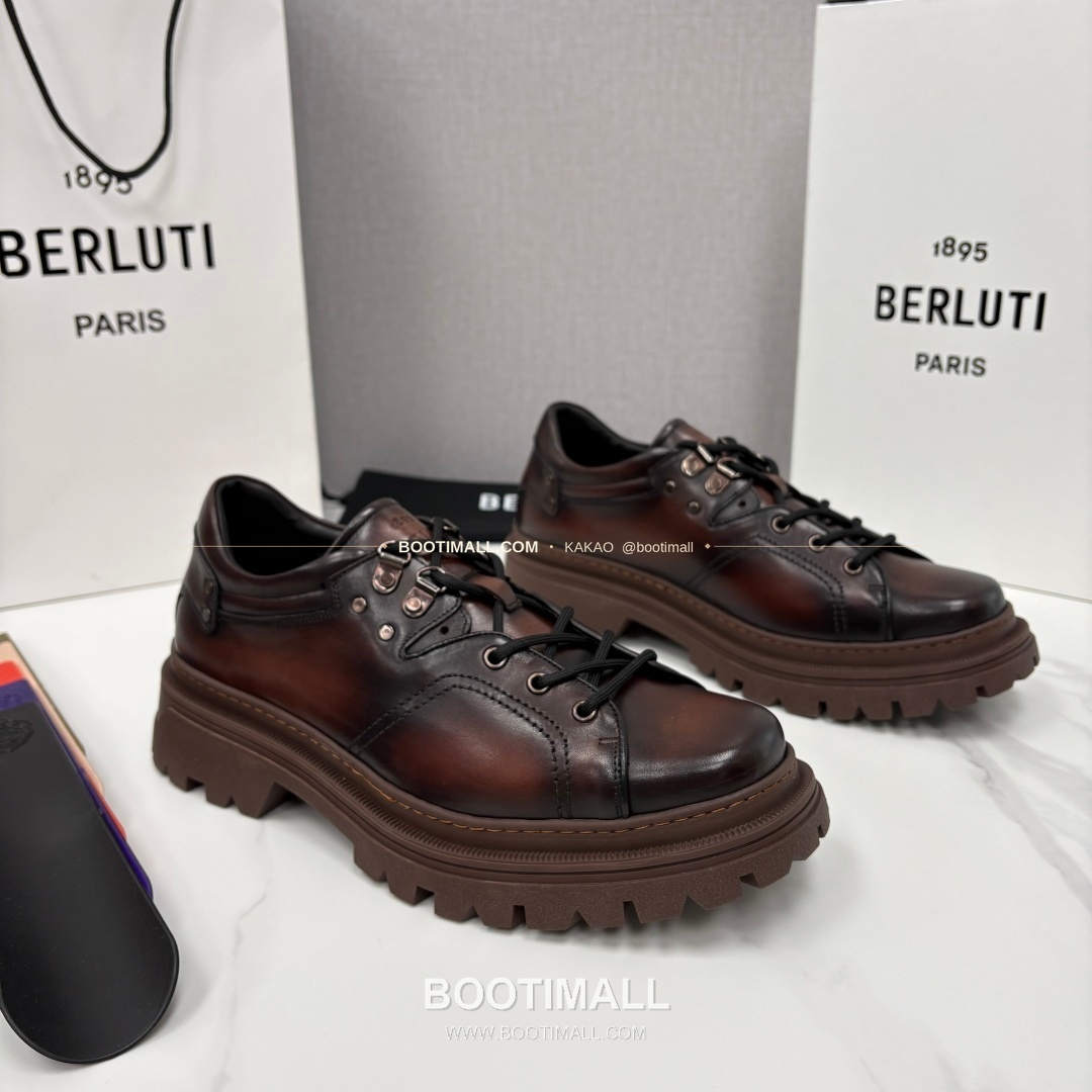 벨루티 베네치아가죽 수공염색 브루니코 볼드솔 더비 슈즈 Berluti Venezia Leather Hand Patina Brunico Chunky Sole Derby Shoes 2