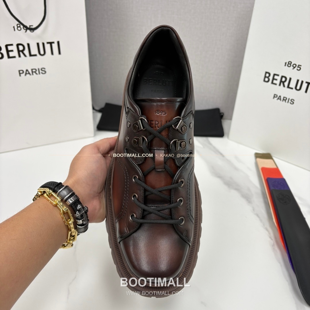 벨루티 베네치아가죽 수공염색 브루니코 볼드솔 더비 슈즈 Berluti Venezia Leather Hand Patina Brunico Chunky Sole Derby Shoes 5