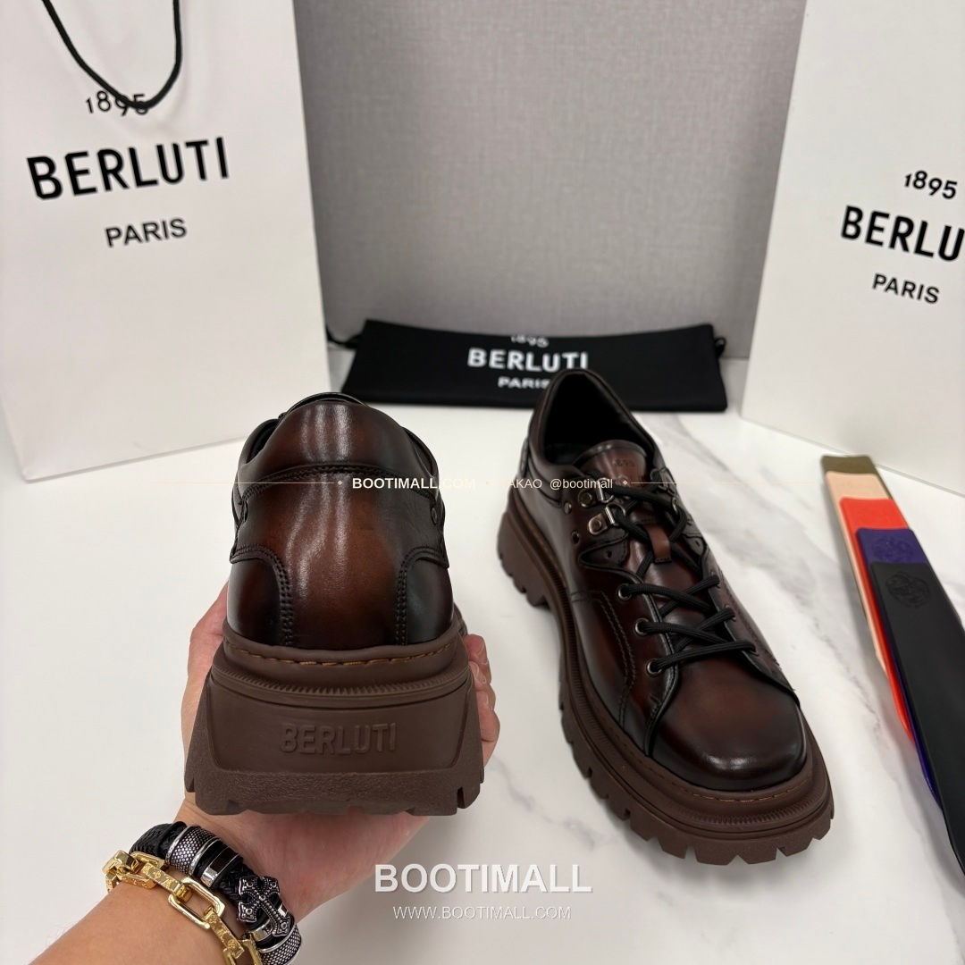 벨루티 베네치아가죽 수공염색 브루니코 볼드솔 더비 슈즈 Berluti Venezia Leather Hand Patina Brunico Chunky Sole Derby Shoes 8