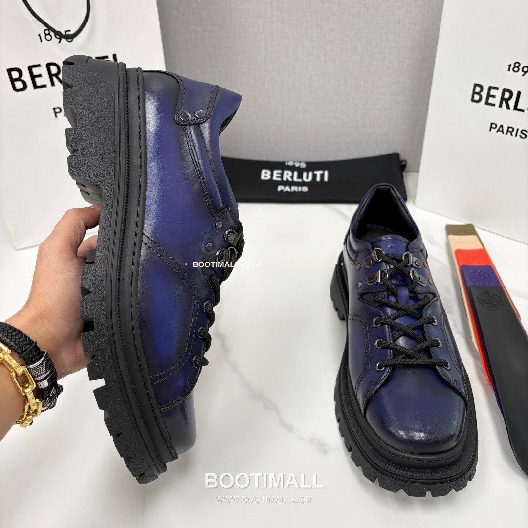 벨루티 베네치아가죽 수공염색 브루니코 볼드솔 더비 슈즈 Berluti Venezia Leather Hand Patina Brunico Chunky Sole Derby Shoes 4