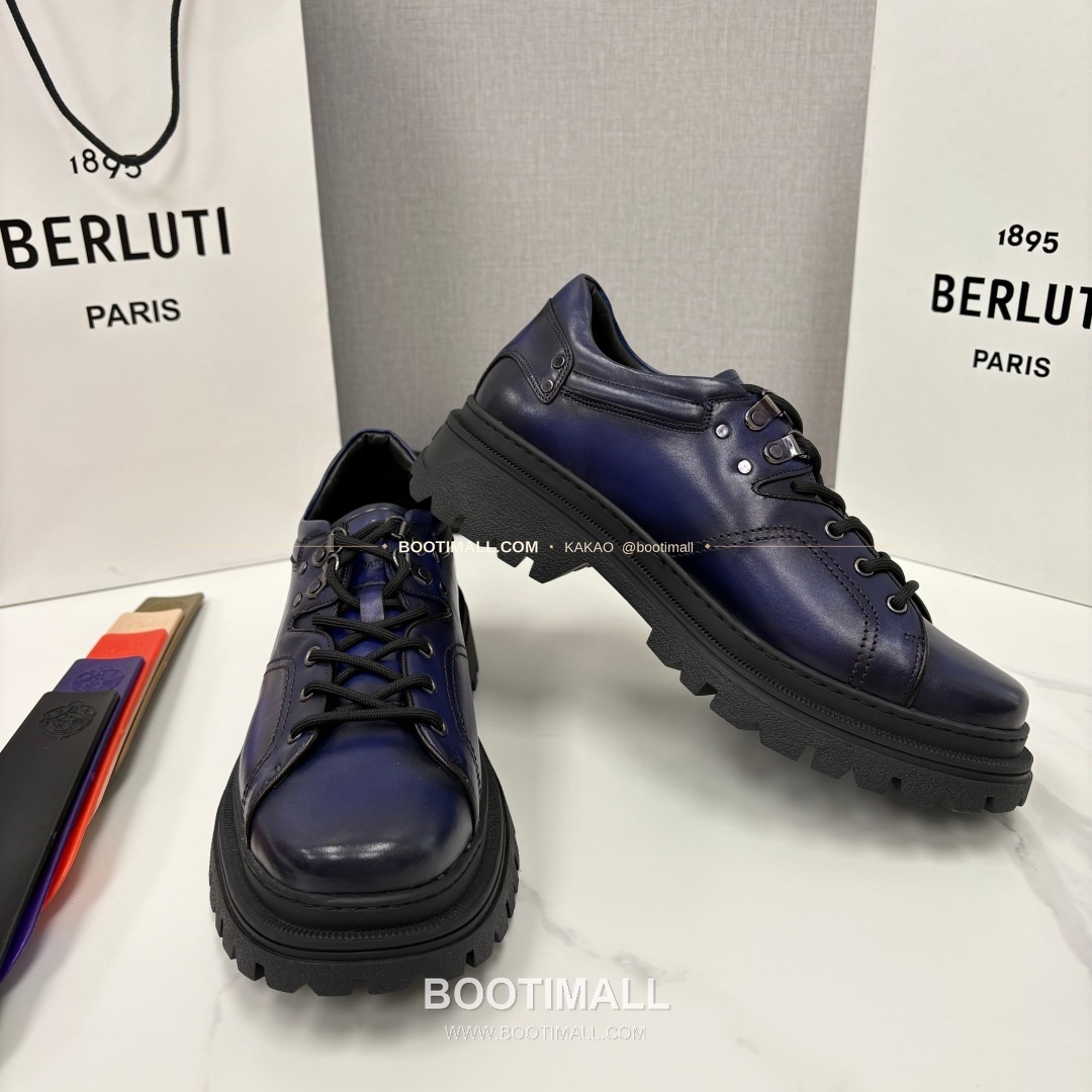 벨루티 베네치아가죽 수공염색 브루니코 볼드솔 더비 슈즈 Berluti Venezia Leather Hand Patina Brunico Chunky Sole Derby Shoes 7