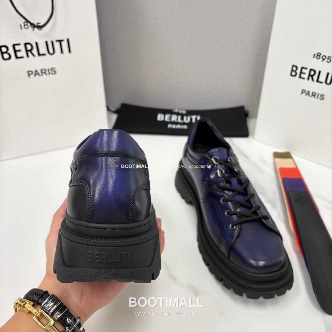 벨루티 베네치아가죽 수공염색 브루니코 볼드솔 더비 슈즈 Berluti Venezia Leather Hand Patina Brunico Chunky Sole Derby Shoes 8