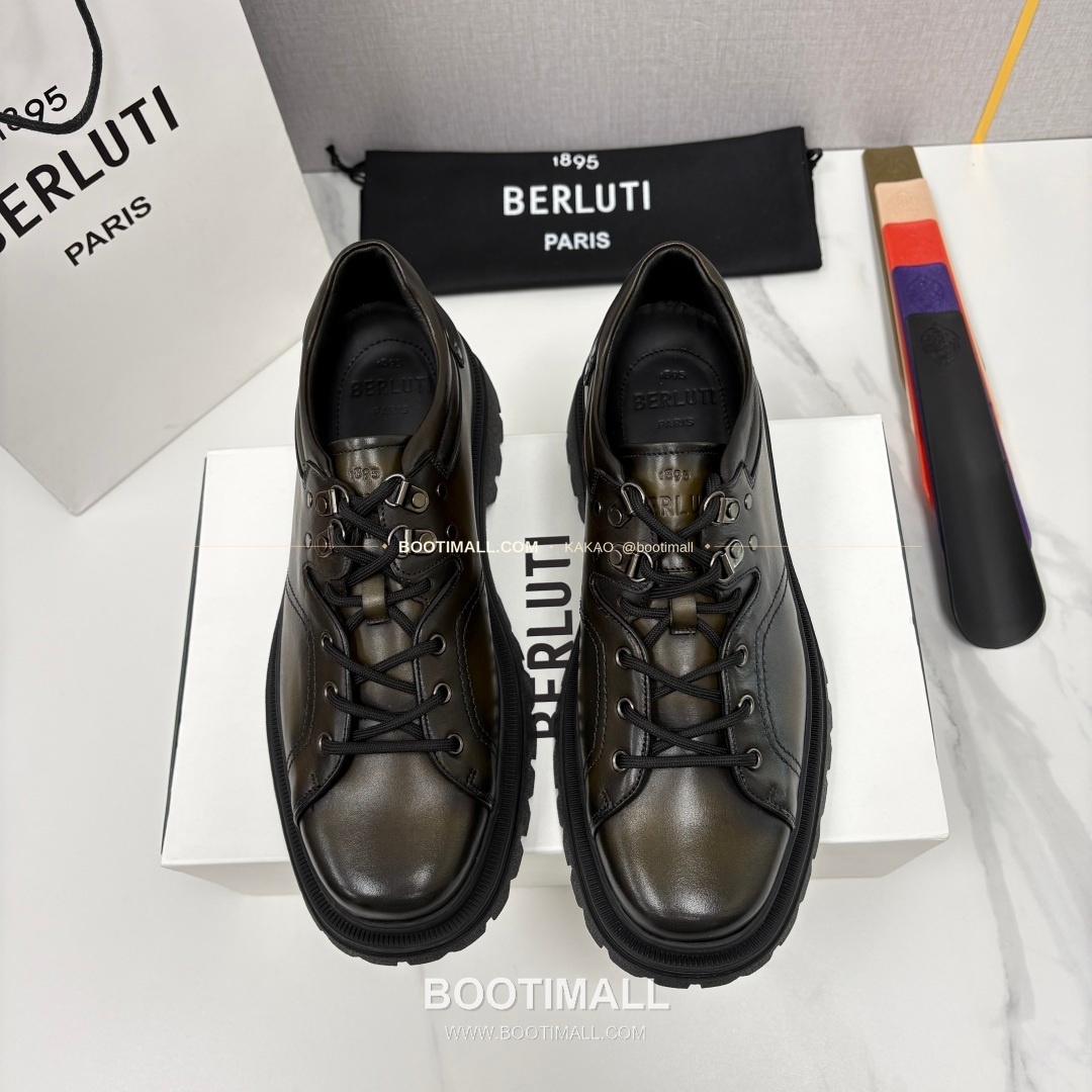 벨루티 베네치아가죽 수공염색 브루니코 볼드솔 더비 슈즈 Berluti Venezia Leather Hand Patina Brunico Chunky Sole Derby Shoes 1