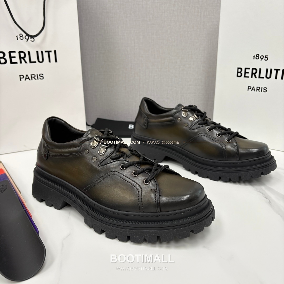 벨루티 베네치아가죽 수공염색 브루니코 볼드솔 더비 슈즈 Berluti Venezia Leather Hand Patina Brunico Chunky Sole Derby Shoes 2