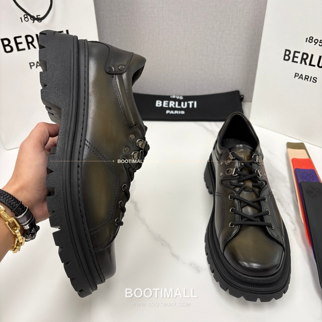 벨루티 베네치아가죽 수공염색 브루니코 볼드솔 더비 슈즈 Berluti Venezia Leather Hand Patina Brunico Chunky Sole Derby Shoes 4