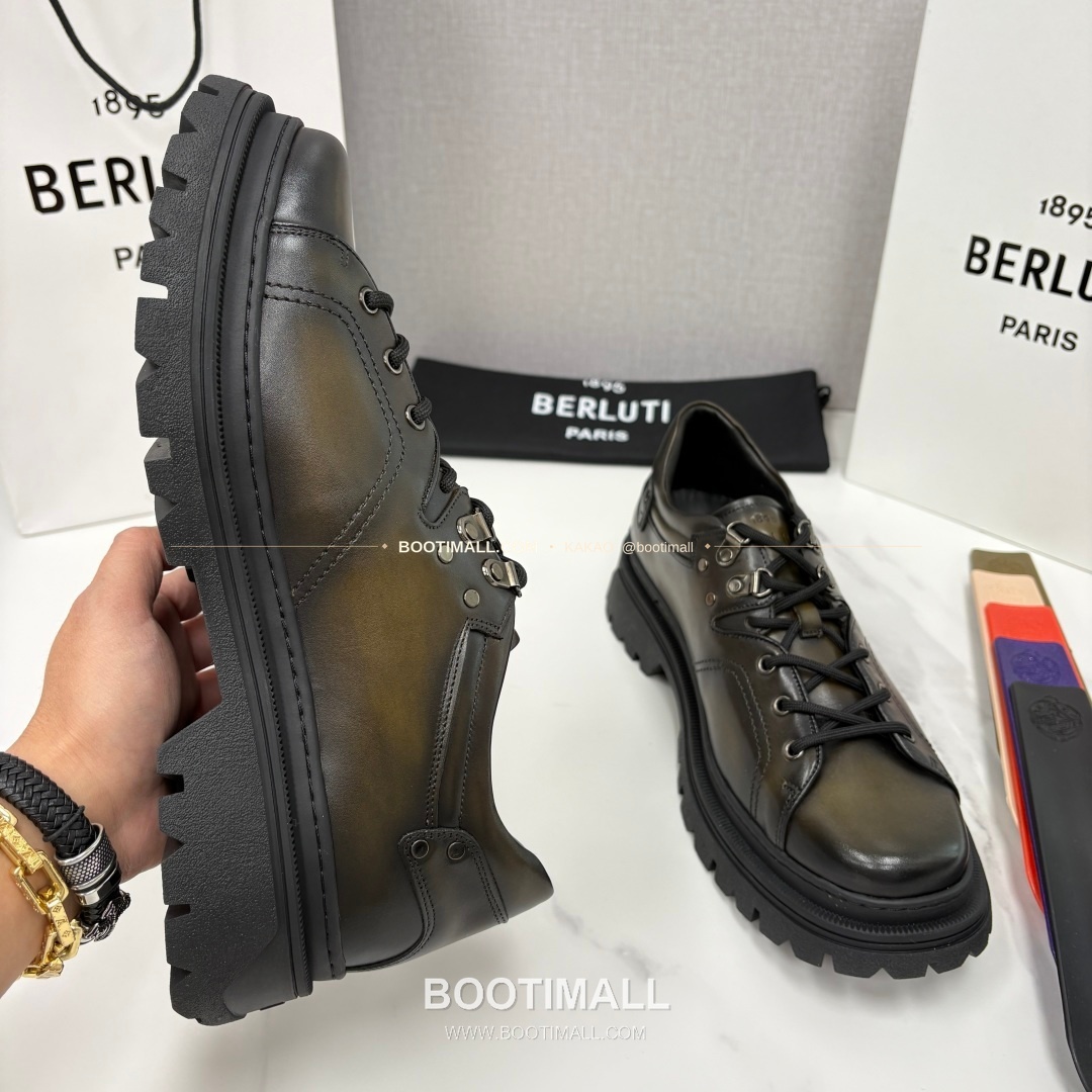 벨루티 베네치아가죽 수공염색 브루니코 볼드솔 더비 슈즈 Berluti Venezia Leather Hand Patina Brunico Chunky Sole Derby Shoes 6