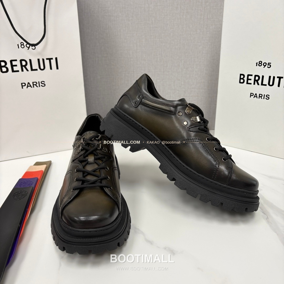 벨루티 베네치아가죽 수공염색 브루니코 볼드솔 더비 슈즈 Berluti Venezia Leather Hand Patina Brunico Chunky Sole Derby Shoes 7