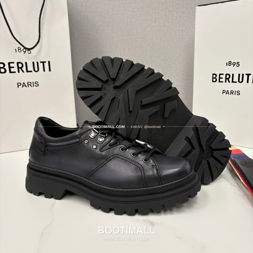 벨루티 베네치아가죽 수공염색 브루니코 볼드솔 더비 슈즈 Berluti Venezia Leather Hand Patina Brunico Chunky Sole Derby Shoes 9