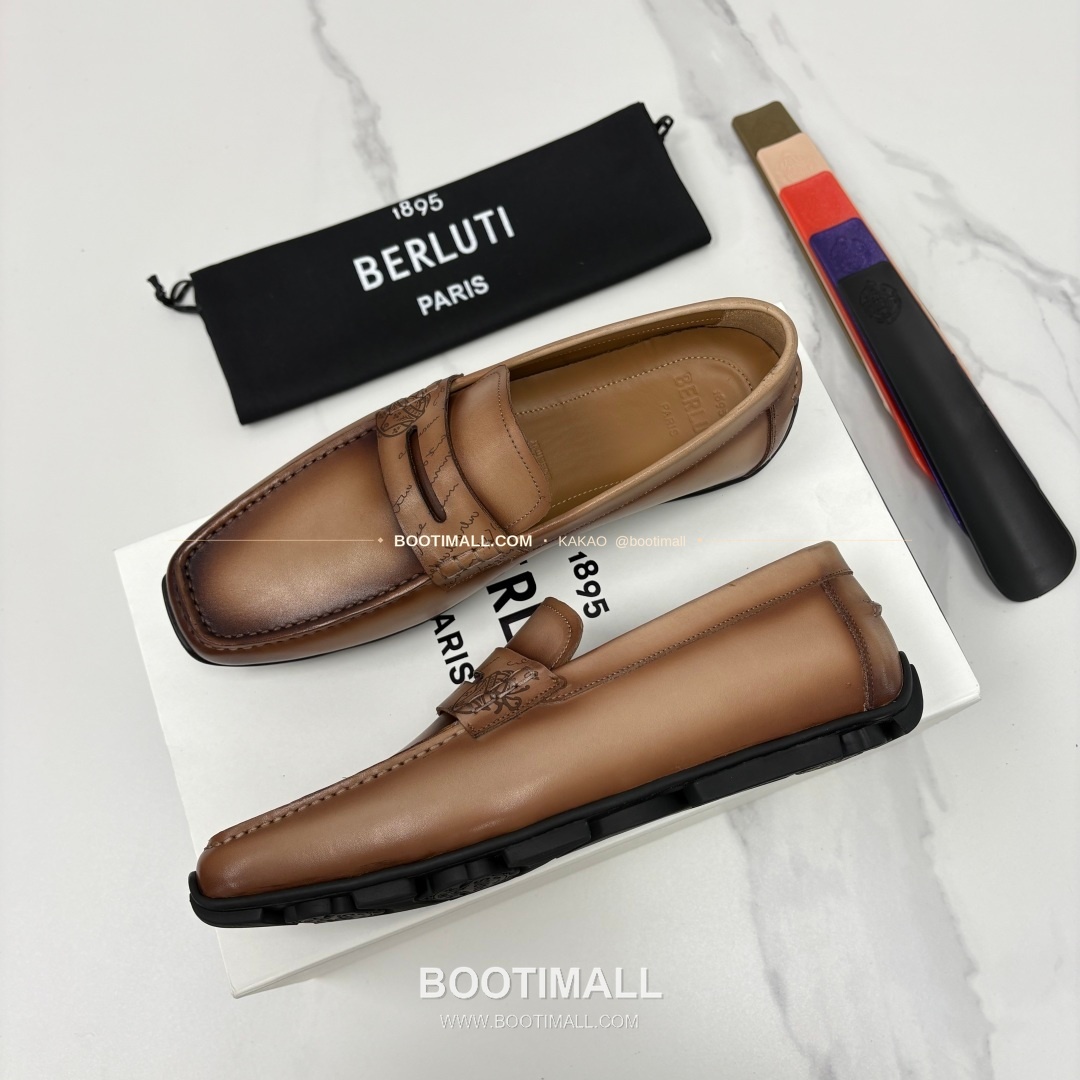 벨루티 스크리토 송아지가죽 수공염색 사투르닌 드라이빙 로퍼 Berluti Scritto Calfskin Hand Patina Saturnin Driving Loafers 3
