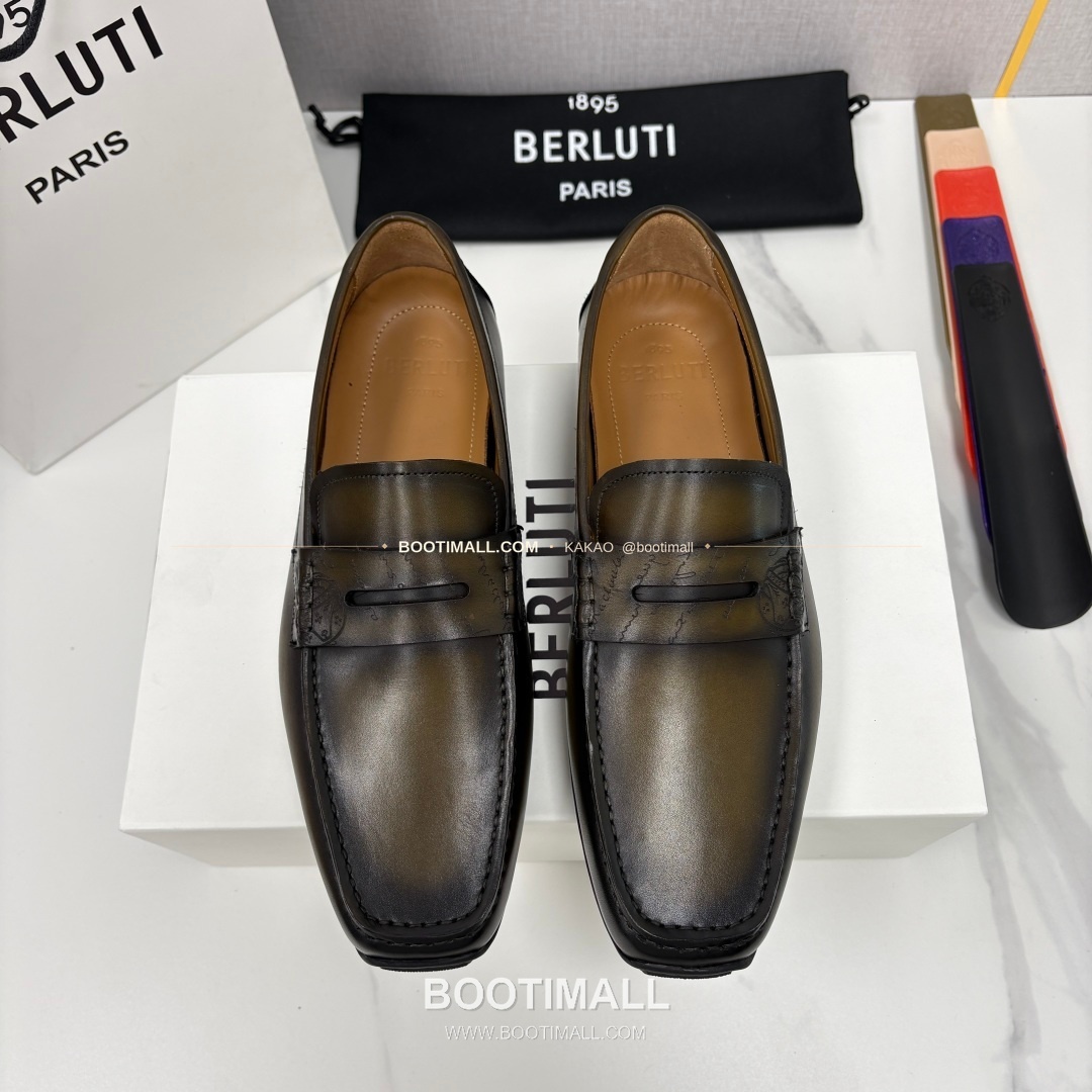 벨루티 스크리토 송아지가죽 수공염색 사투르닌 드라이빙 로퍼 Berluti Scritto Calfskin Hand Patina Saturnin Driving Loafers 1