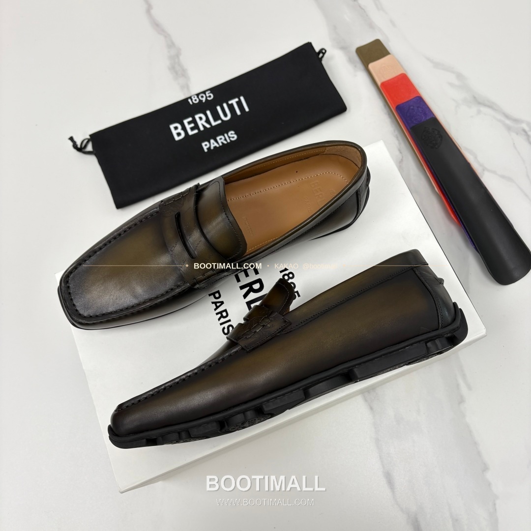 벨루티 스크리토 송아지가죽 수공염색 사투르닌 드라이빙 로퍼 Berluti Scritto Calfskin Hand Patina Saturnin Driving Loafers 3