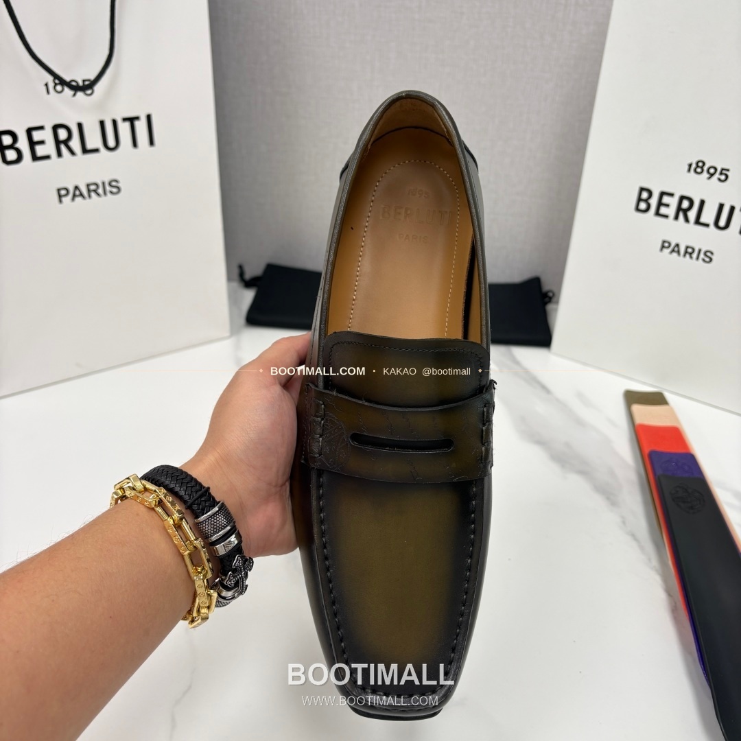 벨루티 스크리토 송아지가죽 수공염색 사투르닌 드라이빙 로퍼 Berluti Scritto Calfskin Hand Patina Saturnin Driving Loafers 5