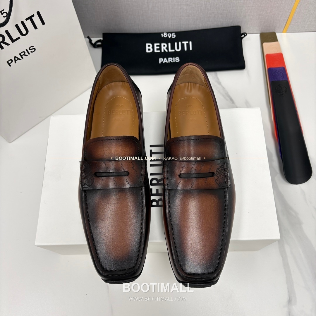 벨루티 스크리토 송아지가죽 수공염색 사투르닌 드라이빙 로퍼 Berluti Scritto Calfskin Hand Patina Saturnin Driving Loafers 1
