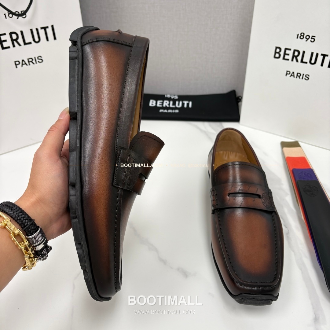 벨루티 스크리토 송아지가죽 수공염색 사투르닌 드라이빙 로퍼 Berluti Scritto Calfskin Hand Patina Saturnin Driving Loafers 4