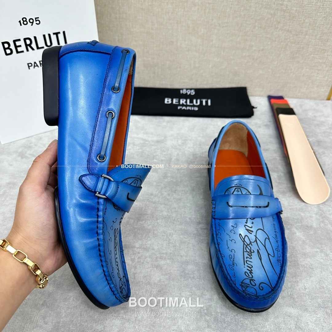 벨루티 스크리토 송아지가죽 수공염색 사투르닌 드라이빙 로퍼 Berluti Scritto Calfskin Hand Patina Saturnin Driving Loafers 4