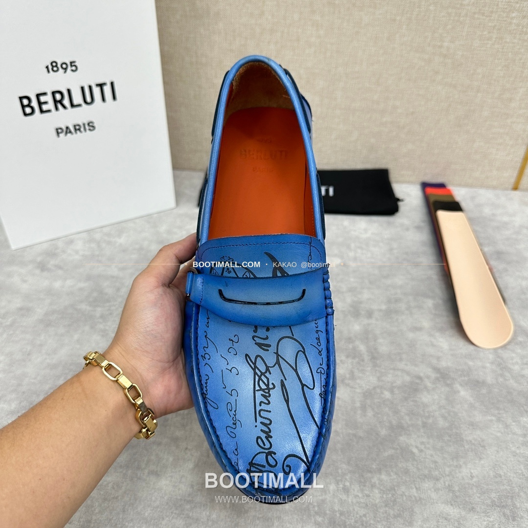 벨루티 스크리토 송아지가죽 수공염색 사투르닌 드라이빙 로퍼 Berluti Scritto Calfskin Hand Patina Saturnin Driving Loafers 5