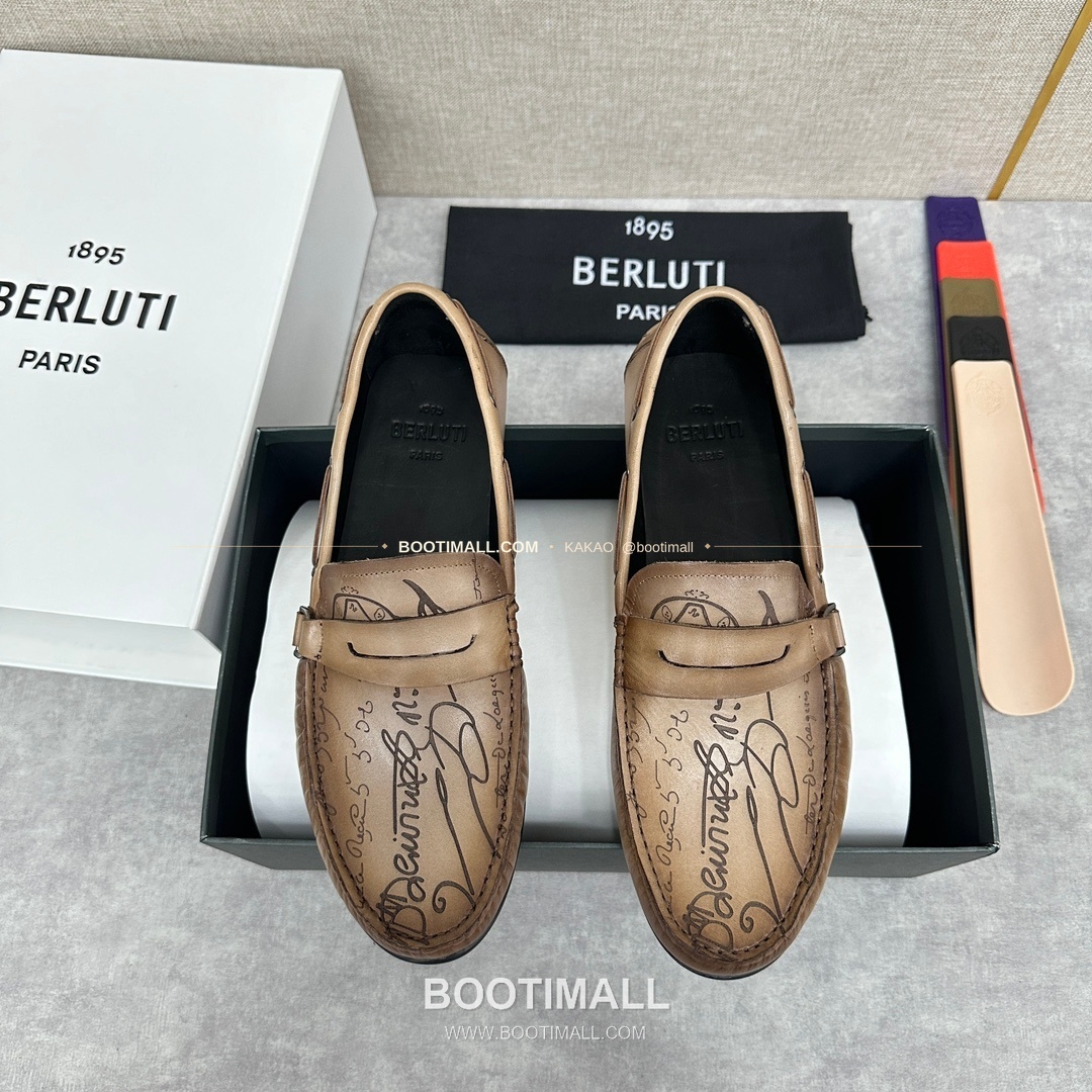 벨루티 스크리토 송아지가죽 수공염색 사투르닌 드라이빙 로퍼 Berluti Scritto Calfskin Hand Patina Saturnin Driving Loafers 1