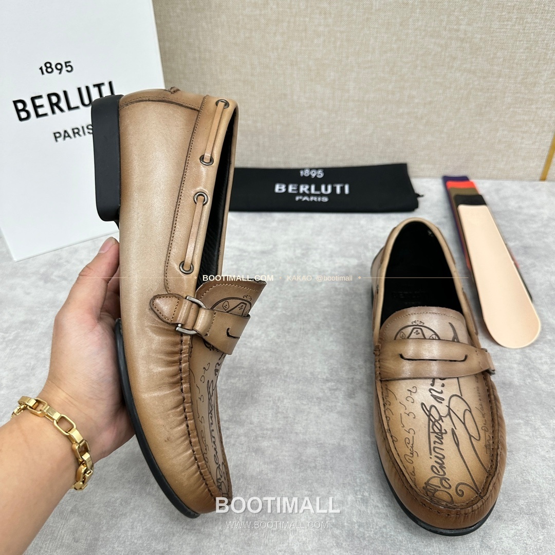 벨루티 스크리토 송아지가죽 수공염색 사투르닌 드라이빙 로퍼 Berluti Scritto Calfskin Hand Patina Saturnin Driving Loafers 4