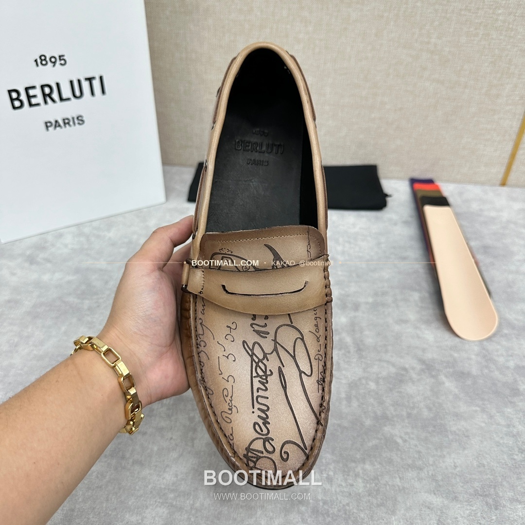 벨루티 스크리토 송아지가죽 수공염색 사투르닌 드라이빙 로퍼 Berluti Scritto Calfskin Hand Patina Saturnin Driving Loafers 5