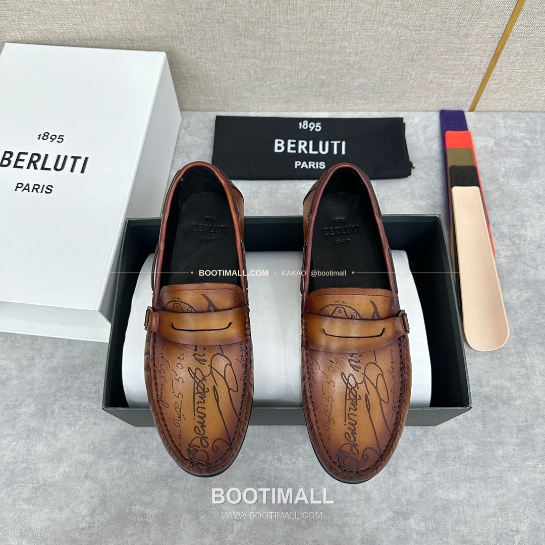 벨루티 스크리토 송아지가죽 수공염색 사투르닌 드라이빙 로퍼 Berluti Scritto Calfskin Hand Patina Saturnin Driving Loafers 1