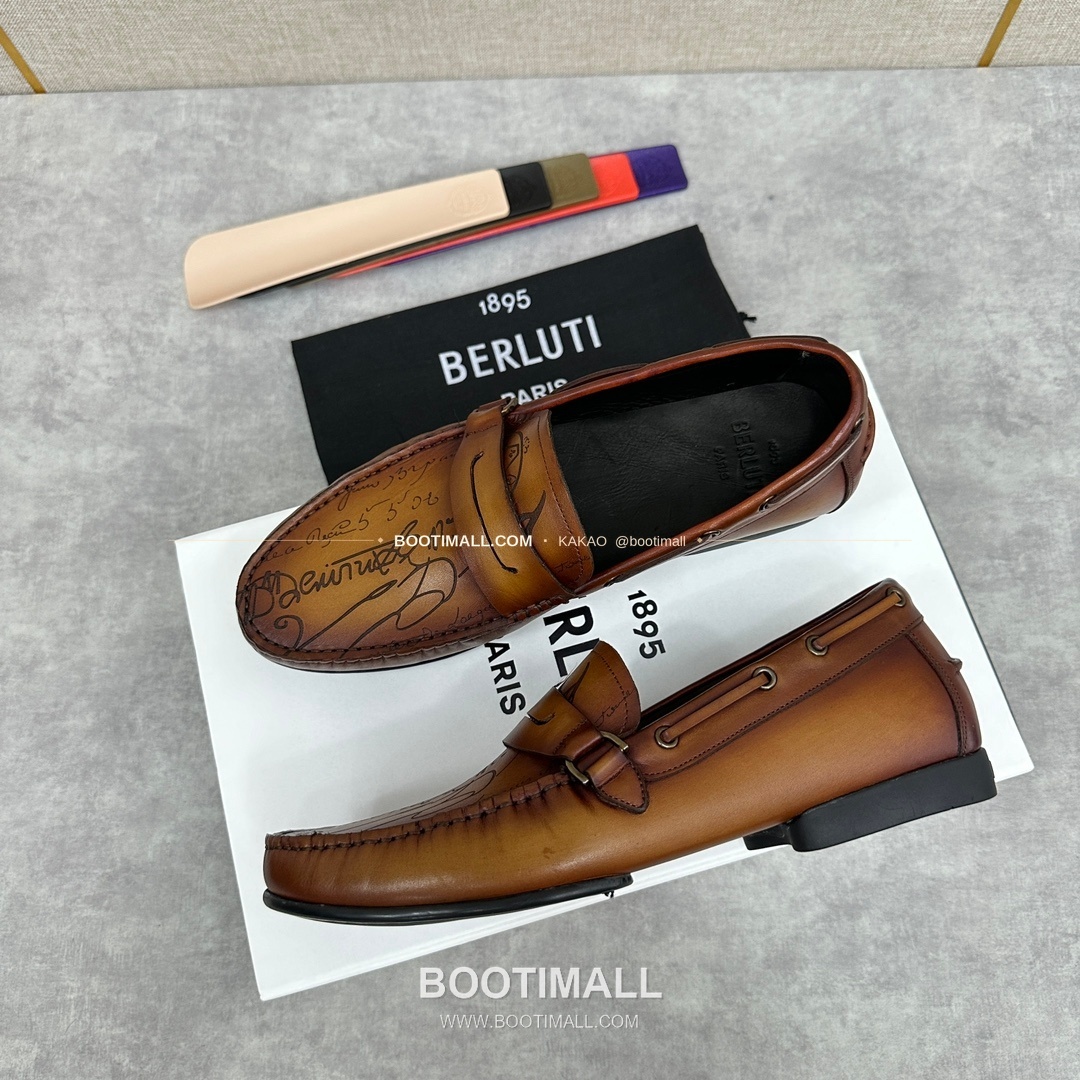 벨루티 스크리토 송아지가죽 수공염색 사투르닌 드라이빙 로퍼 Berluti Scritto Calfskin Hand Patina Saturnin Driving Loafers 3