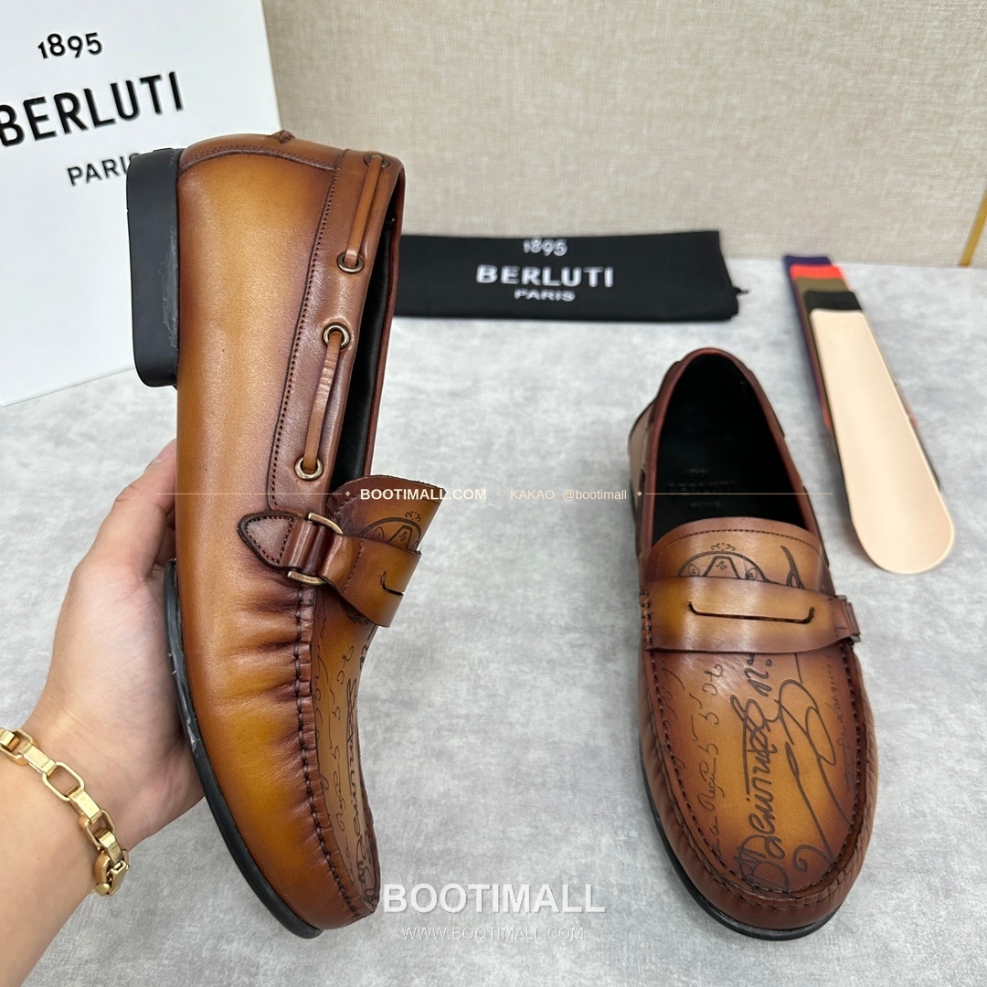 벨루티 스크리토 송아지가죽 수공염색 사투르닌 드라이빙 로퍼 Berluti Scritto Calfskin Hand Patina Saturnin Driving Loafers 4