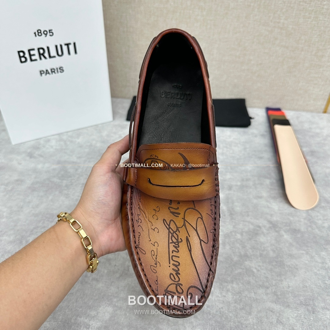 벨루티 스크리토 송아지가죽 수공염색 사투르닌 드라이빙 로퍼 Berluti Scritto Calfskin Hand Patina Saturnin Driving Loafers 5