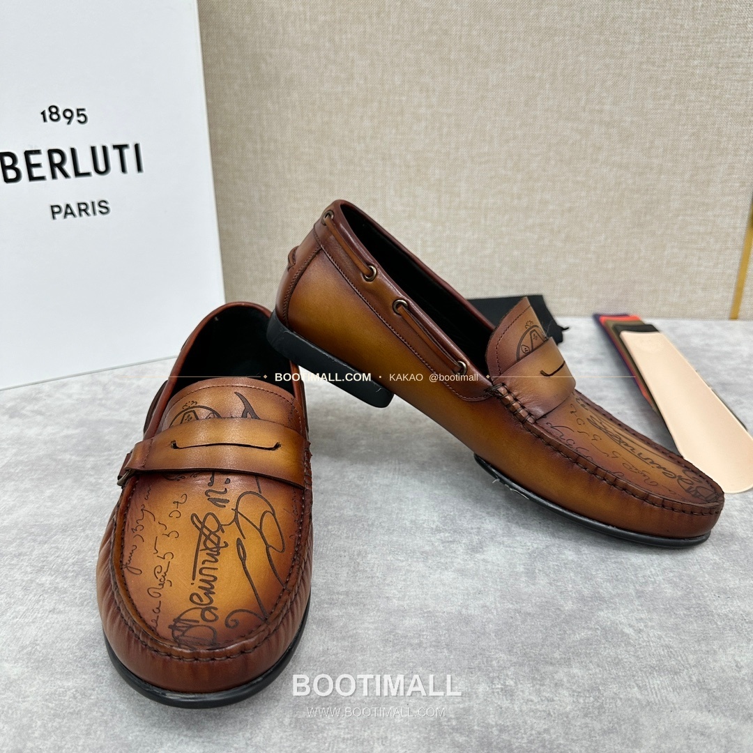 벨루티 스크리토 송아지가죽 수공염색 사투르닌 드라이빙 로퍼 Berluti Scritto Calfskin Hand Patina Saturnin Driving Loafers 7