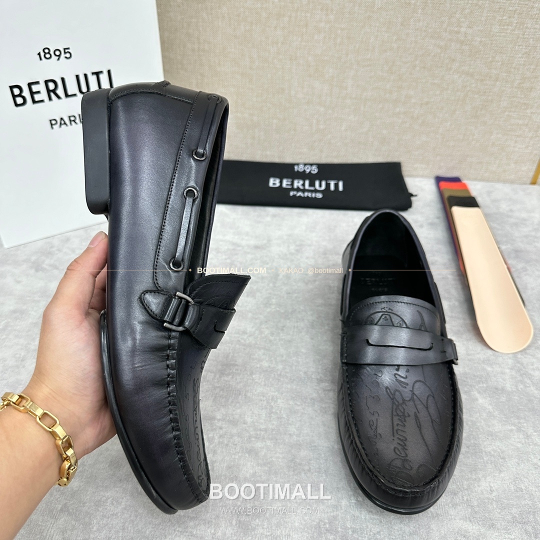 벨루티 스크리토 송아지가죽 수공염색 사투르닌 드라이빙 로퍼 Berluti Scritto Calfskin Hand Patina Saturnin Driving Loafers 4