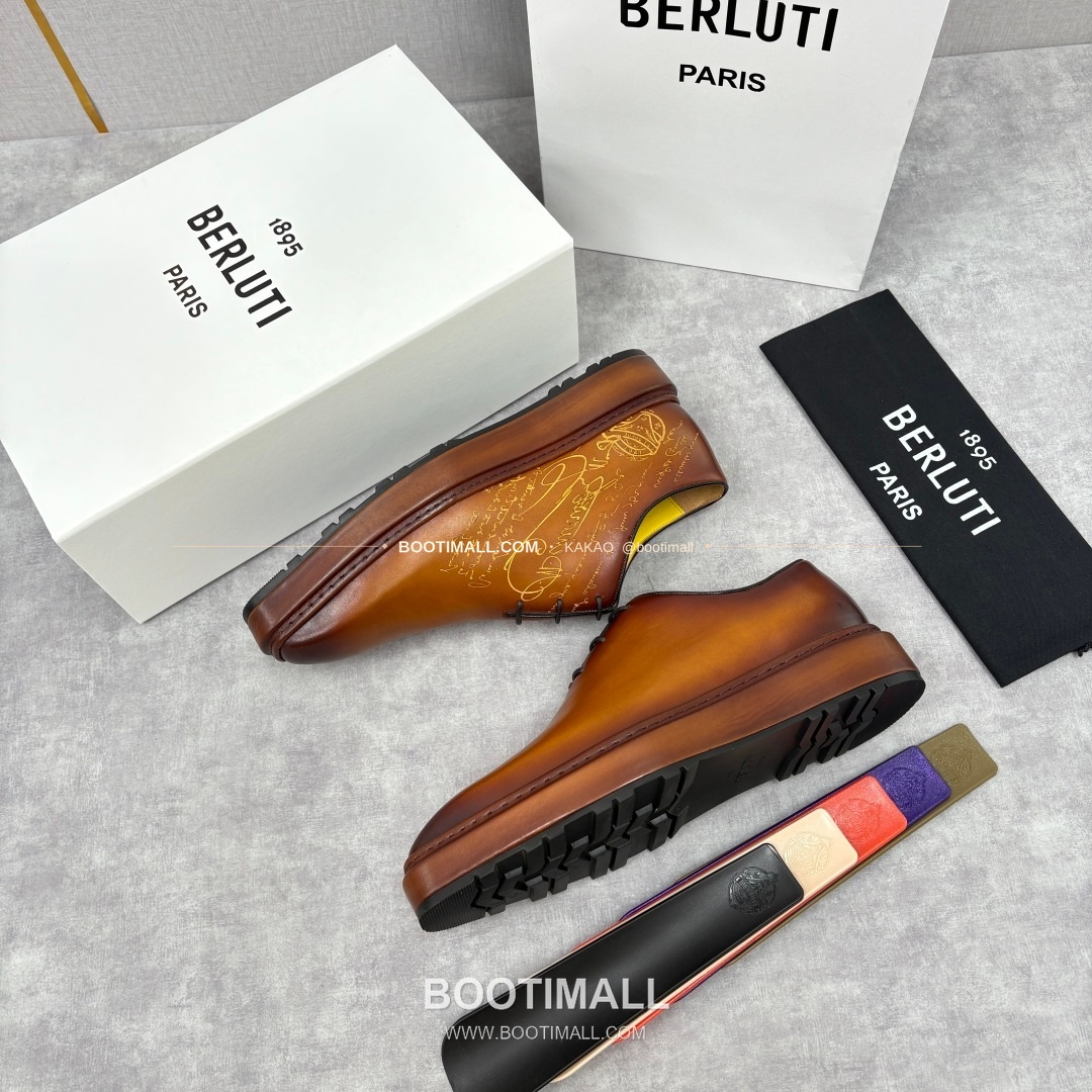 벨루티 베네치아가죽 수공염색 스크리토 알토 옥스퍼드 슈즈 Berluti Venezia Leather Hand Patina Scritto Alto Oxford Shoes 3