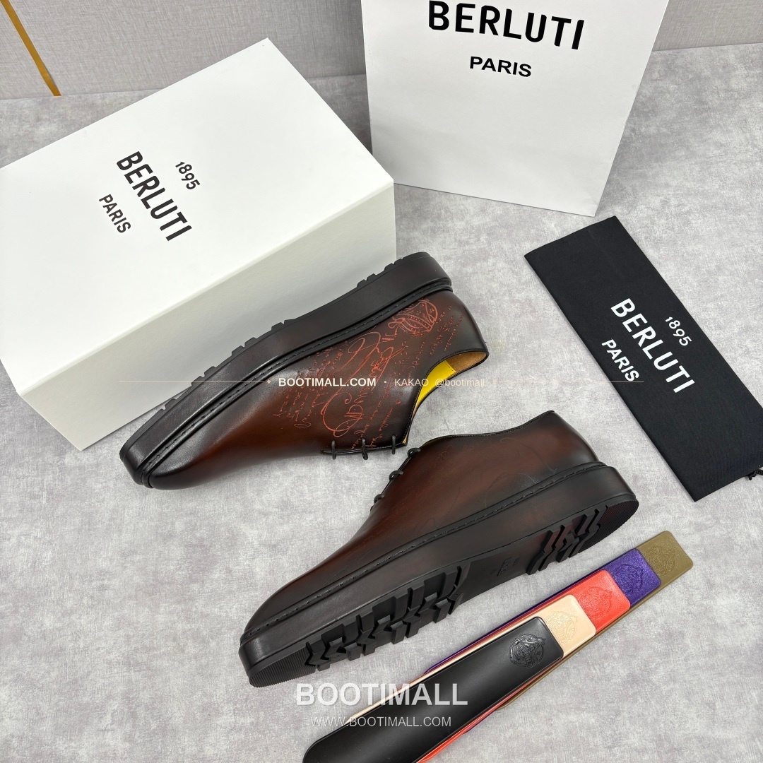 벨루티 베네치아가죽 수공염색 스크리토 알토 옥스퍼드 슈즈 Berluti Venezia Leather Hand Patina Scritto Alto Oxford Shoes 3