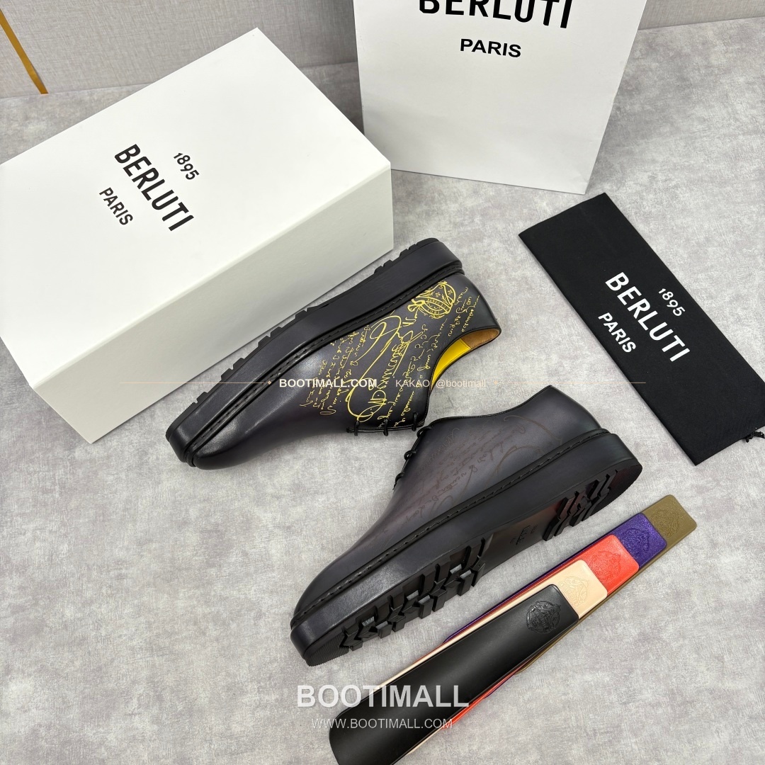 벨루티 베네치아가죽 수공염색 스크리토 알토 옥스퍼드 슈즈 Berluti Venezia Leather Hand Patina Scritto Alto Oxford Shoes 3