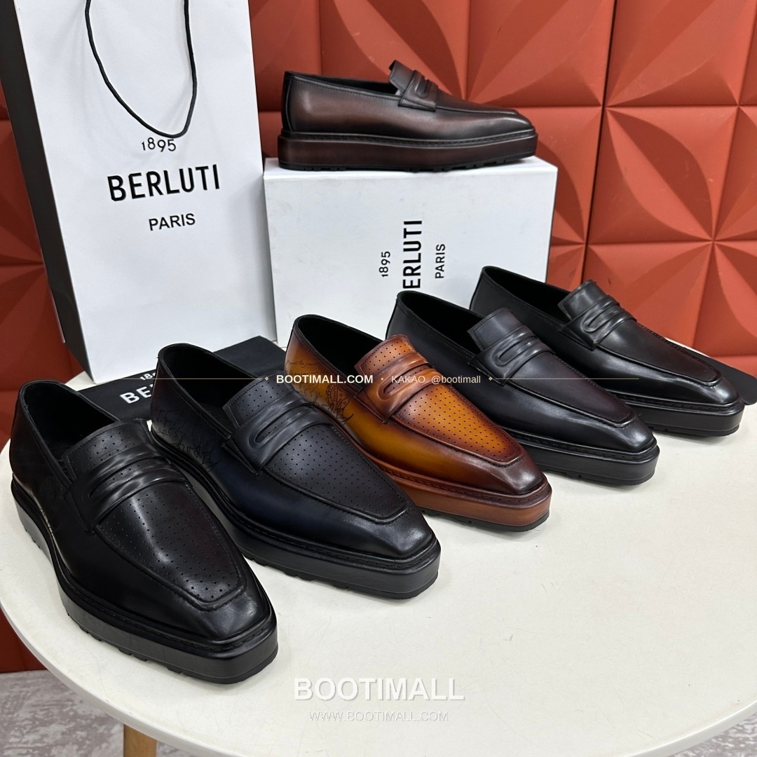 벨루티 베네치아가죽 수공염색 알토 슬립온 옥스퍼드 슈즈 Berluti Venezia Leather Hand Patina Alto Slip-On Oxford Shoes 9