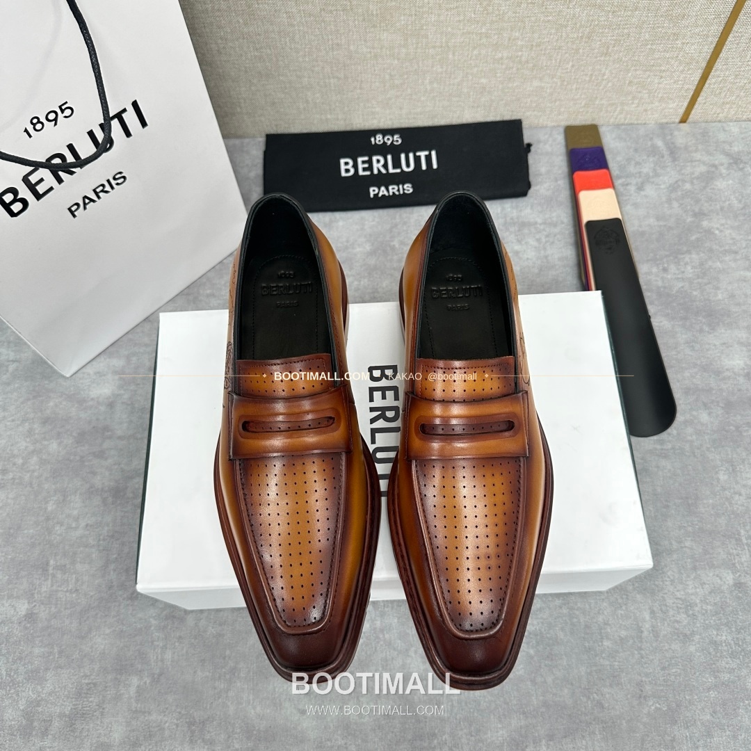 벨루티 베네치아가죽 수공염색 알토 슬립온 옥스퍼드 슈즈 Berluti Venezia Leather Hand Patina Alto Slip-On Oxford Shoes 10