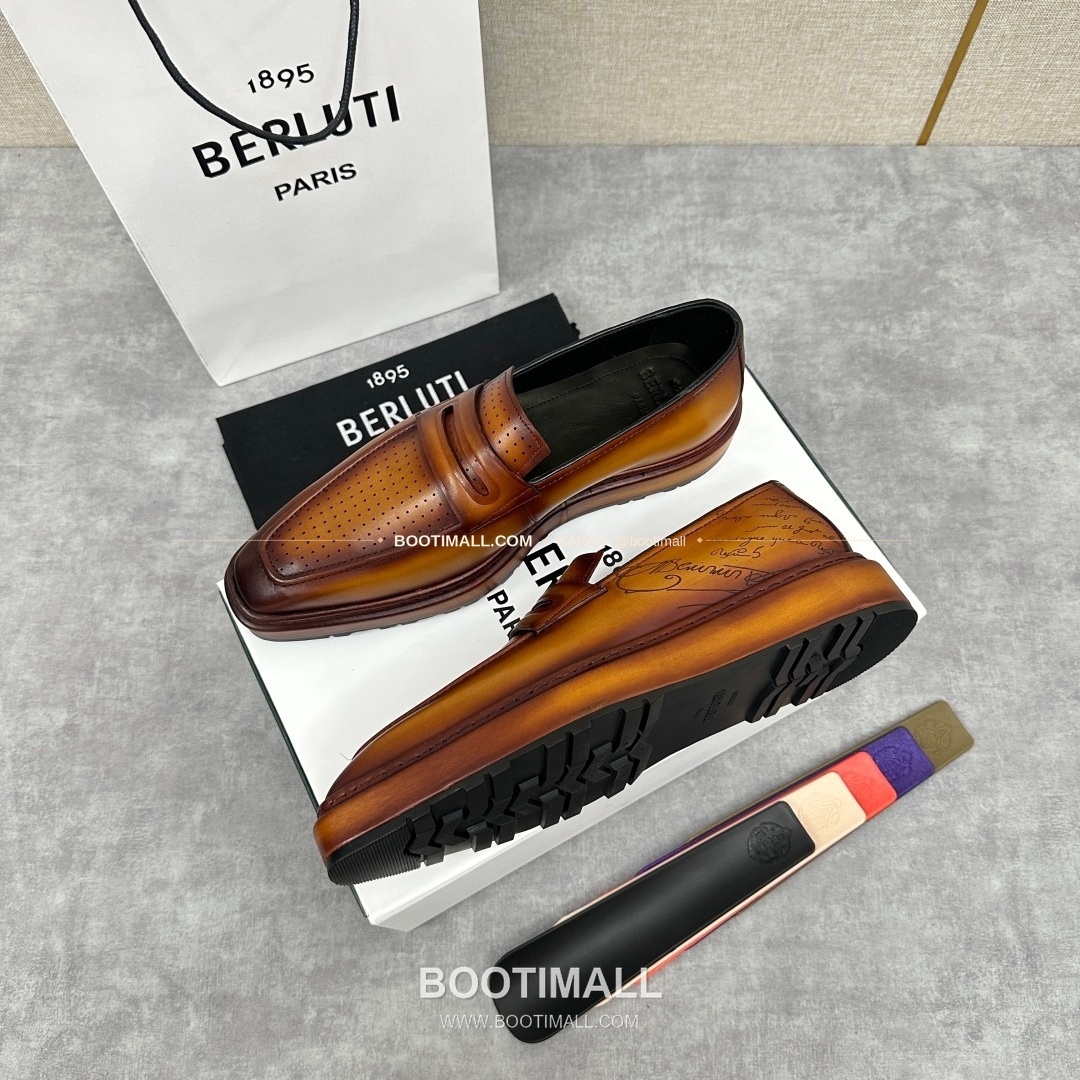 벨루티 베네치아가죽 수공염색 알토 슬립온 옥스퍼드 슈즈 Berluti Venezia Leather Hand Patina Alto Slip-On Oxford Shoes 12