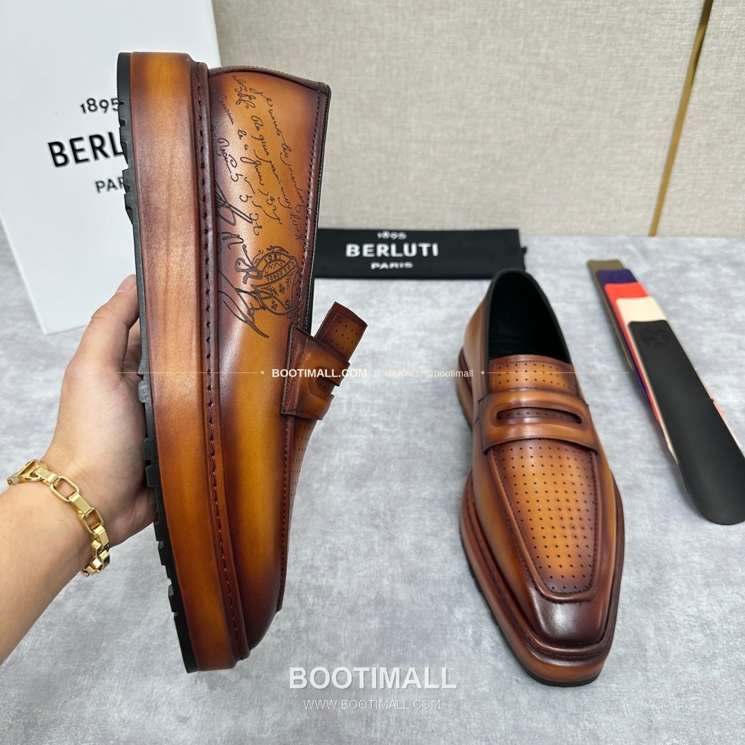 벨루티 베네치아가죽 수공염색 알토 슬립온 옥스퍼드 슈즈 Berluti Venezia Leather Hand Patina Alto Slip-On Oxford Shoes 13