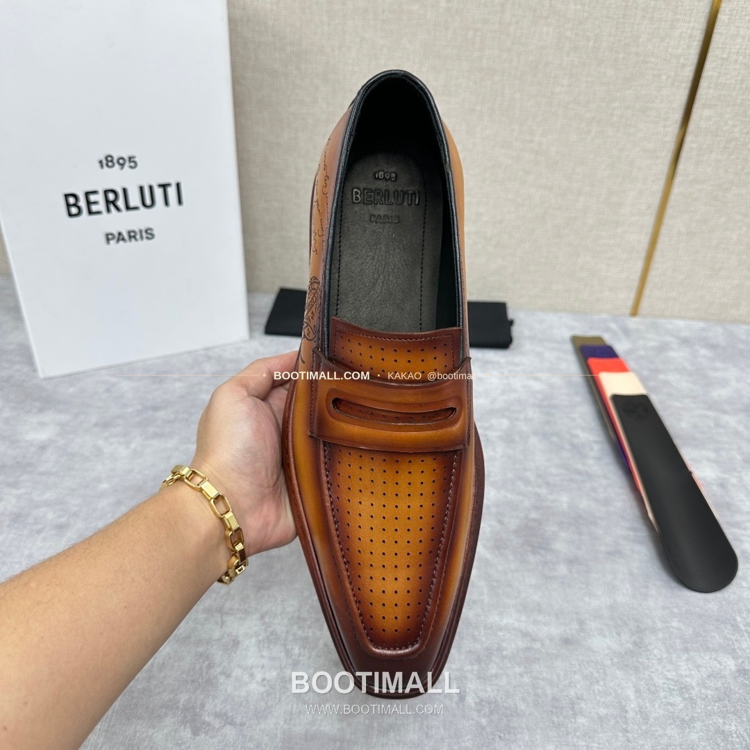 벨루티 베네치아가죽 수공염색 알토 슬립온 옥스퍼드 슈즈 Berluti Venezia Leather Hand Patina Alto Slip-On Oxford Shoes 14