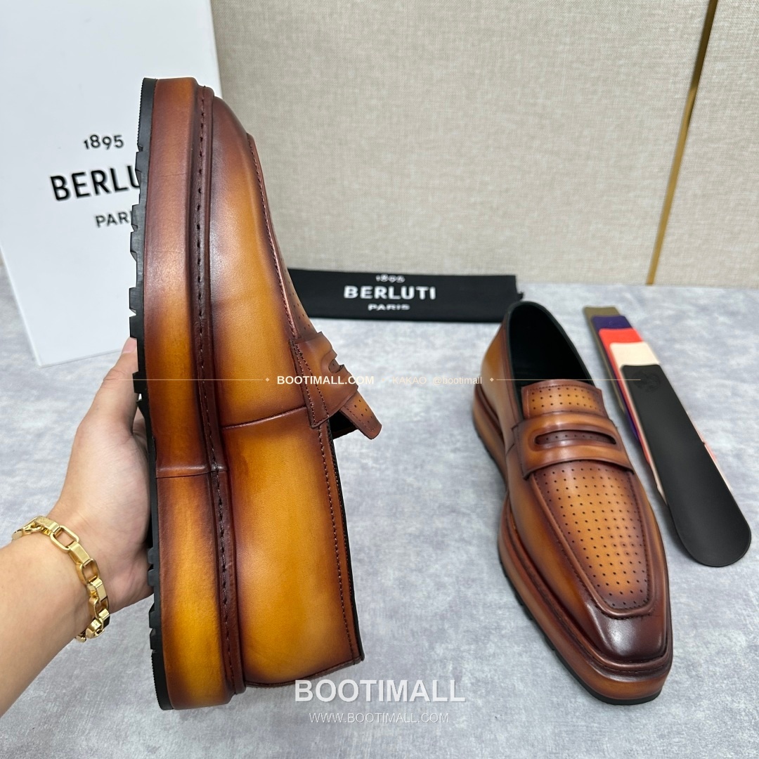 벨루티 베네치아가죽 수공염색 알토 슬립온 옥스퍼드 슈즈 Berluti Venezia Leather Hand Patina Alto Slip-On Oxford Shoes 15