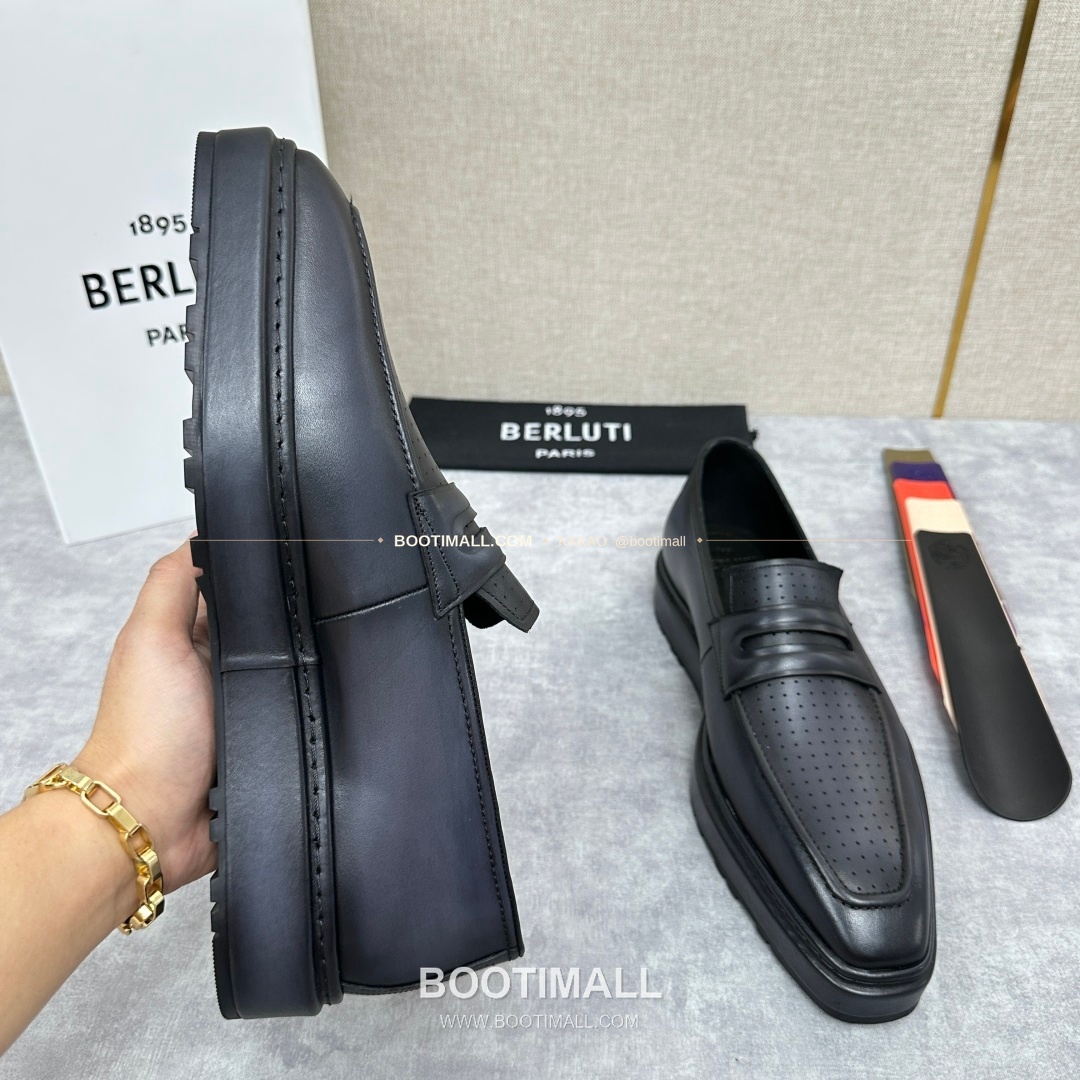 벨루티 베네치아가죽 수공염색 알토 슬립온 옥스퍼드 슈즈 Berluti Venezia Leather Hand Patina Alto Slip-On Oxford Shoes 6