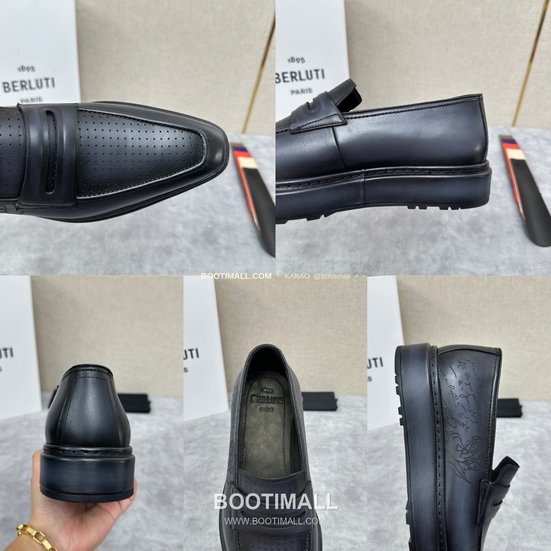 벨루티 베네치아가죽 수공염색 알토 슬립온 옥스퍼드 슈즈 Berluti Venezia Leather Hand Patina Alto Slip-On Oxford Shoes 9