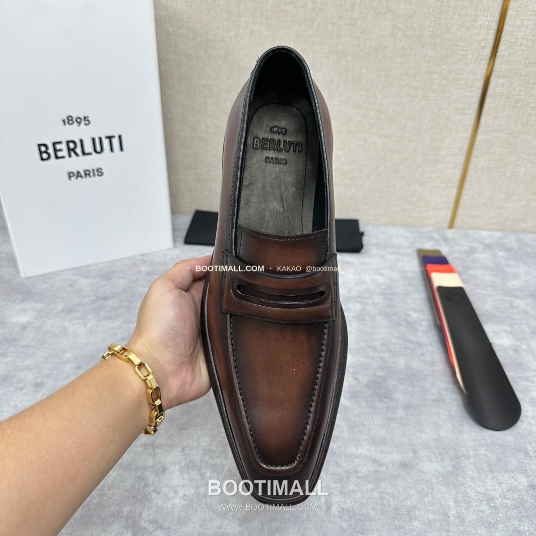 벨루티 베네치아가죽 수공염색 알토 슬립온 옥스퍼드 슈즈 Berluti Venezia Leather Hand Patina Alto Slip-On Oxford Shoes 5