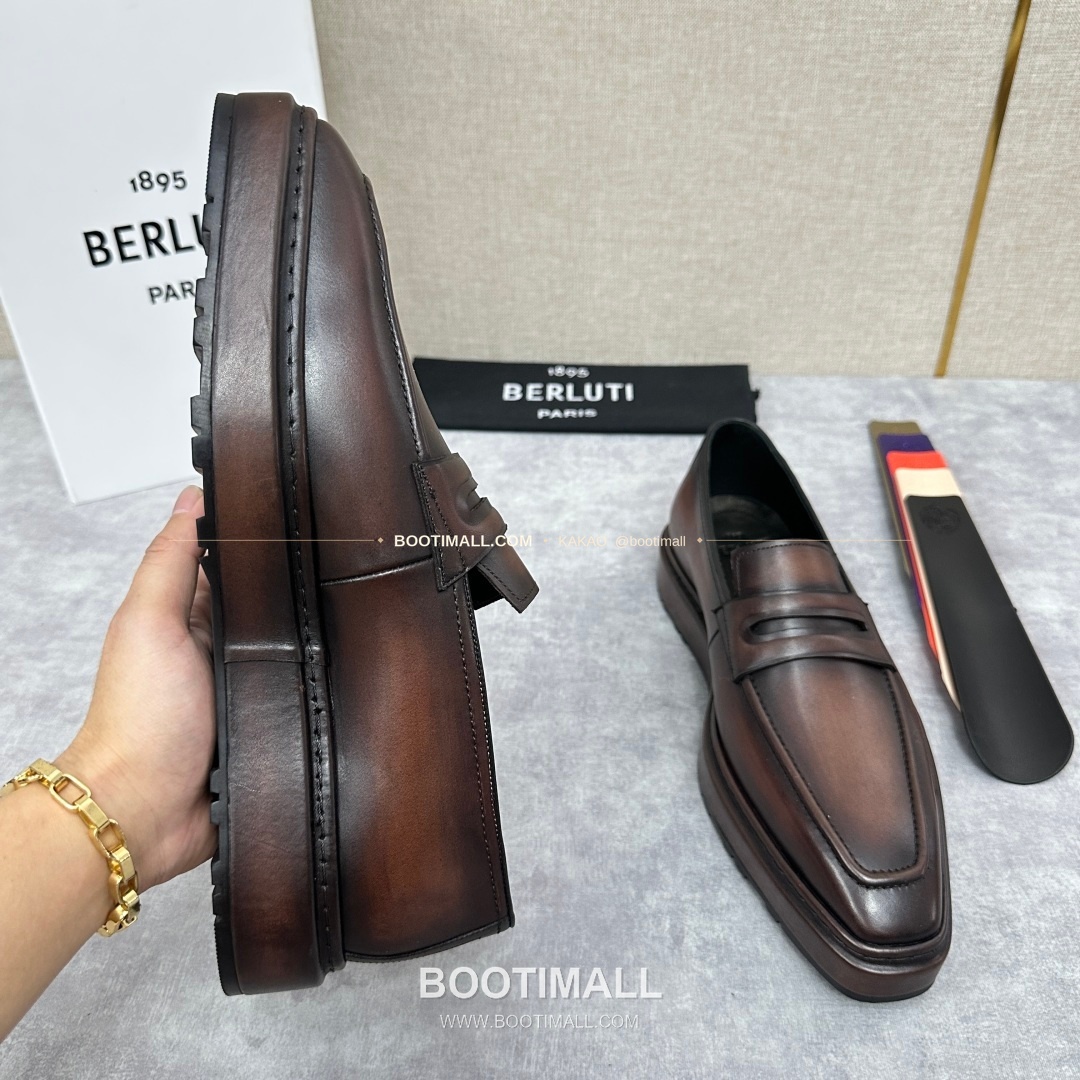 벨루티 베네치아가죽 수공염색 알토 슬립온 옥스퍼드 슈즈 Berluti Venezia Leather Hand Patina Alto Slip-On Oxford Shoes 6